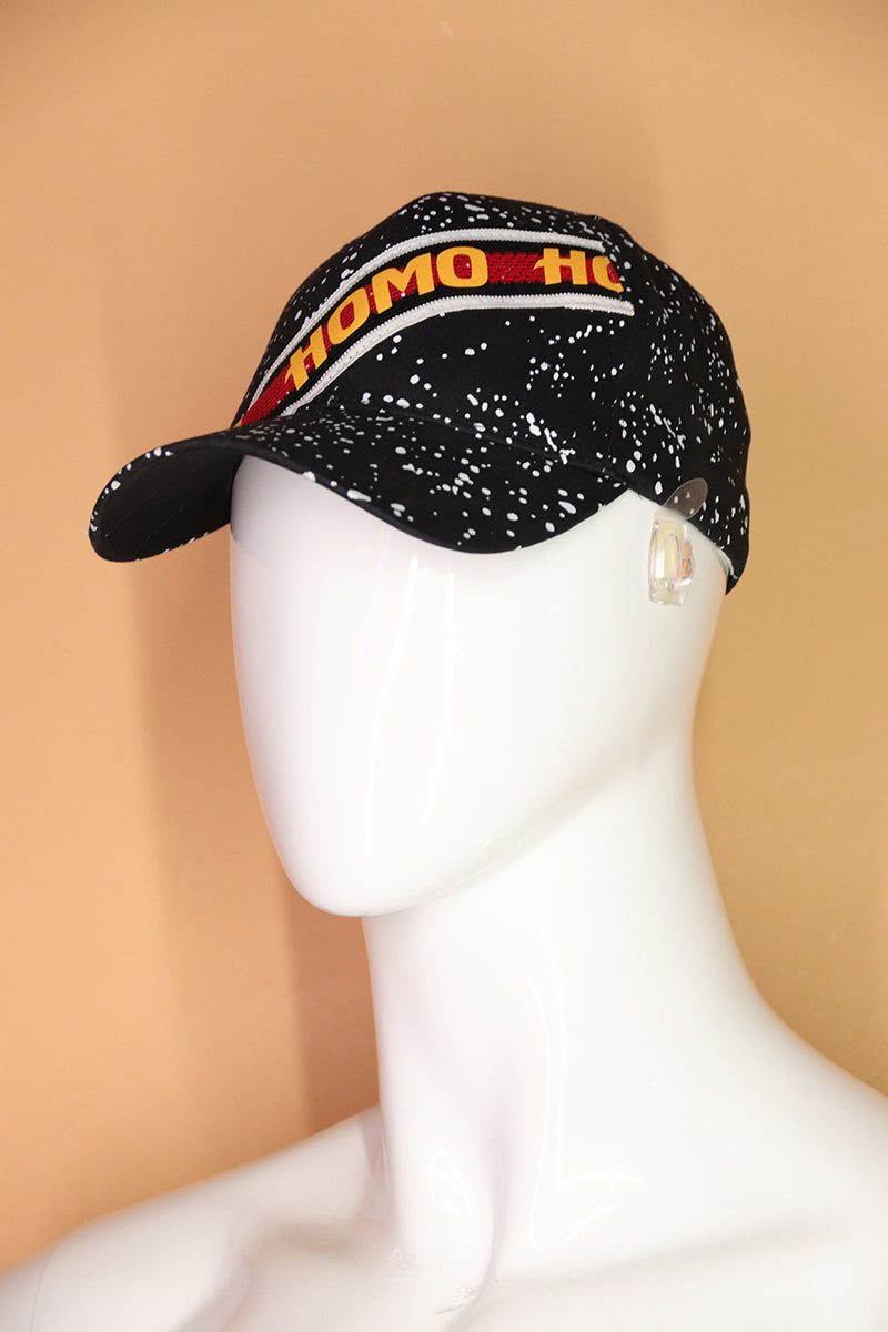 Sample#02791- Homo Speckled Black Dad Hat