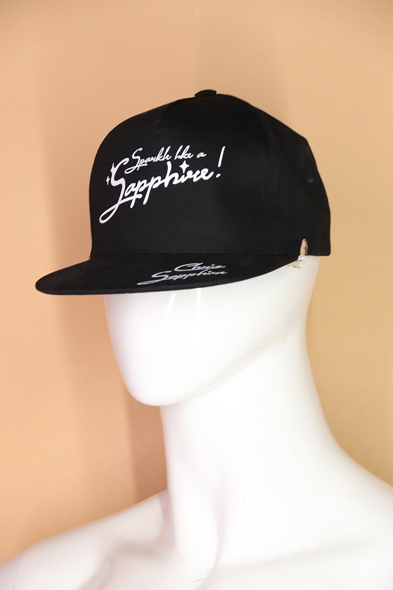 Sample#02794- Sparkle Like A Sapphire Black Snapback Hat