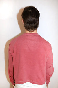 Santa Sugar Daddy Vintage Oversize Long Sleeve Crop Tee- Red