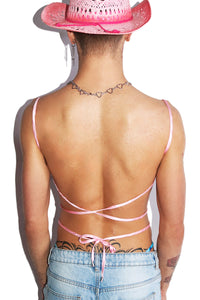 Sequin Butterfly Tie Harness-Pink
