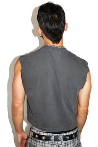 You Show Me Yours Vintage Oversize Crop Tank- Black