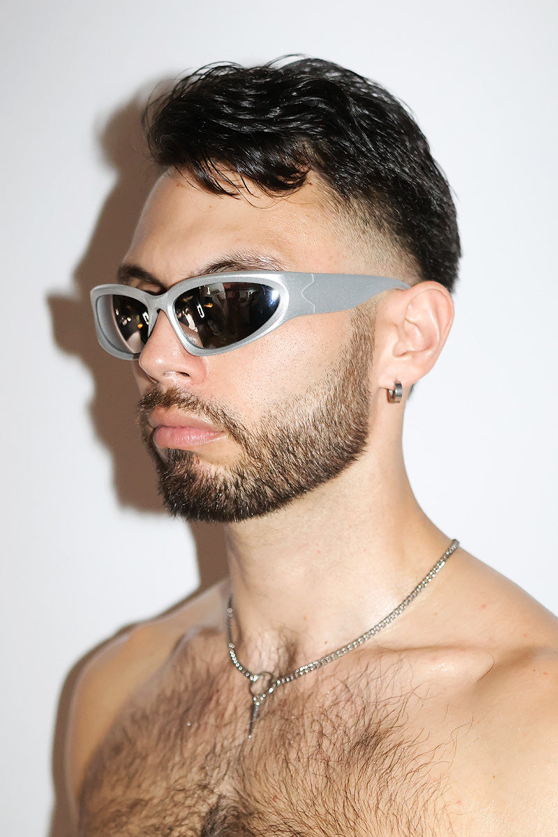 Futuristic Oval Sunglasses – Silver