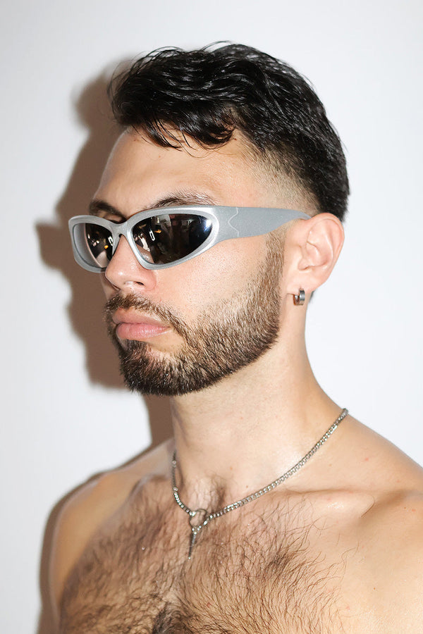 Futuristic Oval Sunglasses – Silver