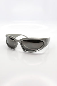 Futuristic Oval Sunglasses – Silver