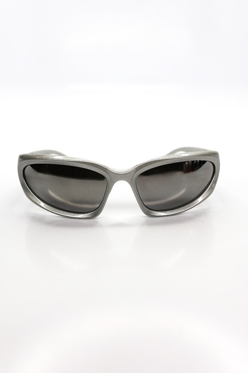 Futuristic Oval Sunglasses – Silver