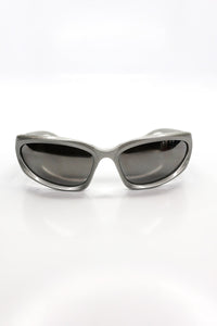 Futuristic Oval Sunglasses – Silver