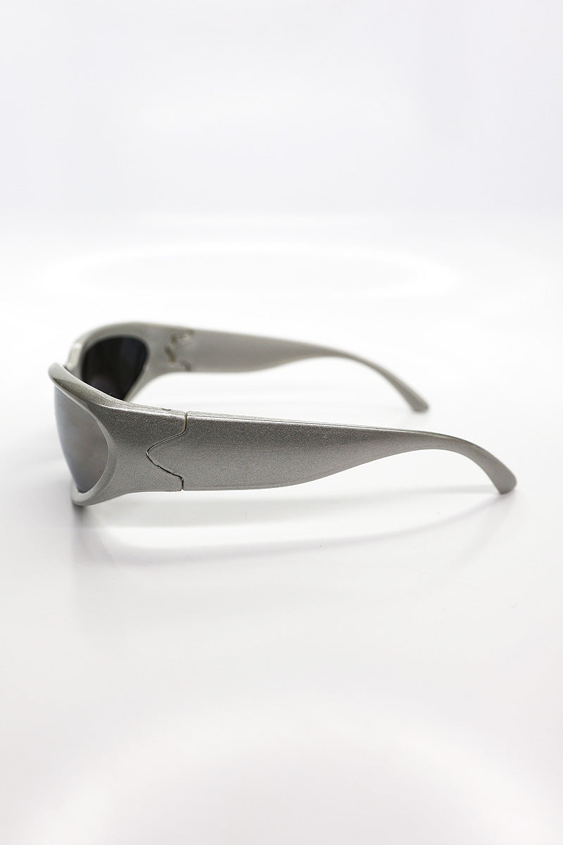 Futuristic Oval Sunglasses – Silver
