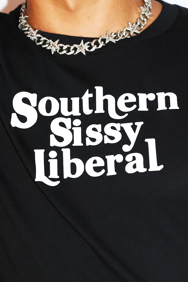 Southern Sissy Liberal Tee in Black, view 2