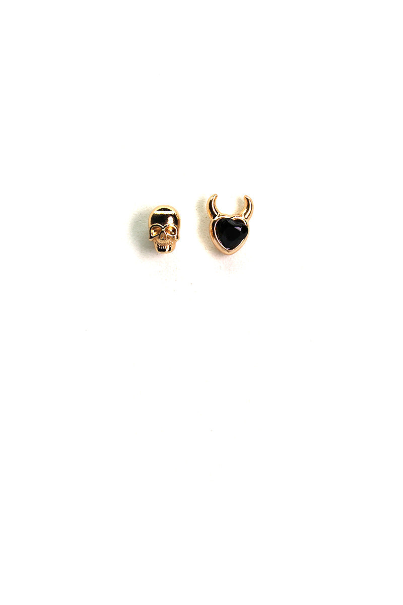 Devil's Pact Stud Earring Set - Silver