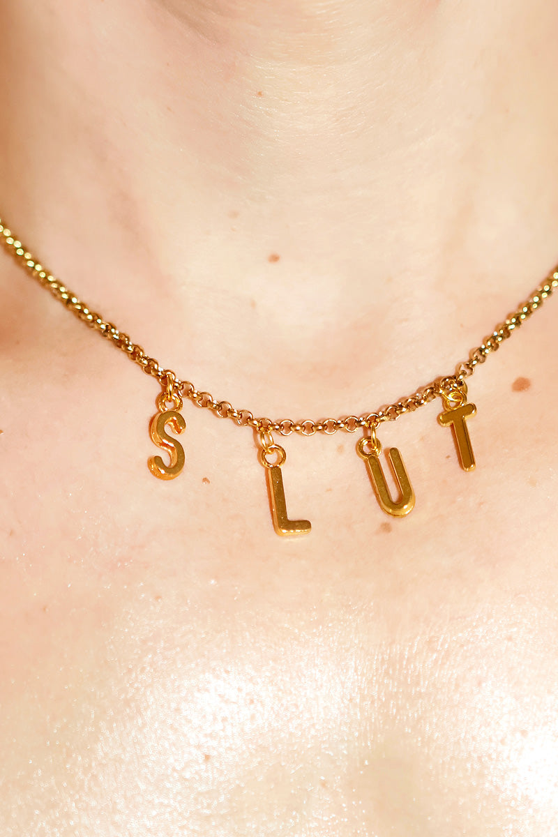 Slut Necklace - Gold