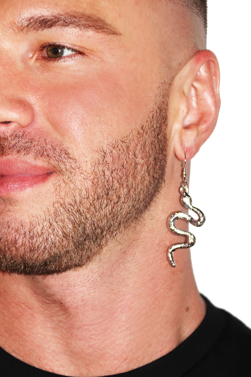 Snake Single Earring - Silver