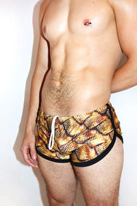 Dragon Scales Shorty Shorts- Gold