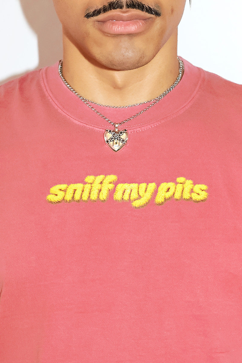 Sniff My Pits Oversized Crop Tank- Red