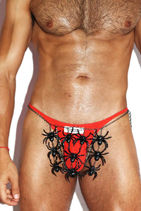 Spiders Chain Thong- Black