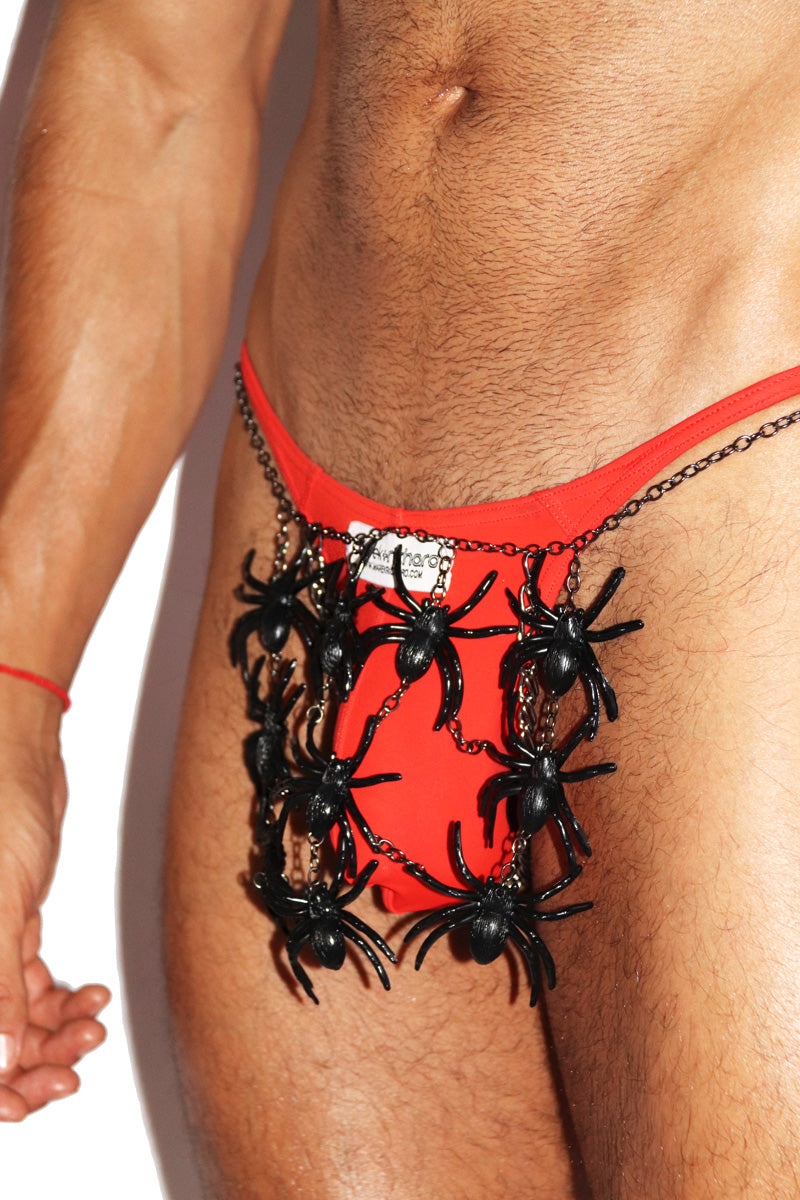 Spiders Chain Thong- Black