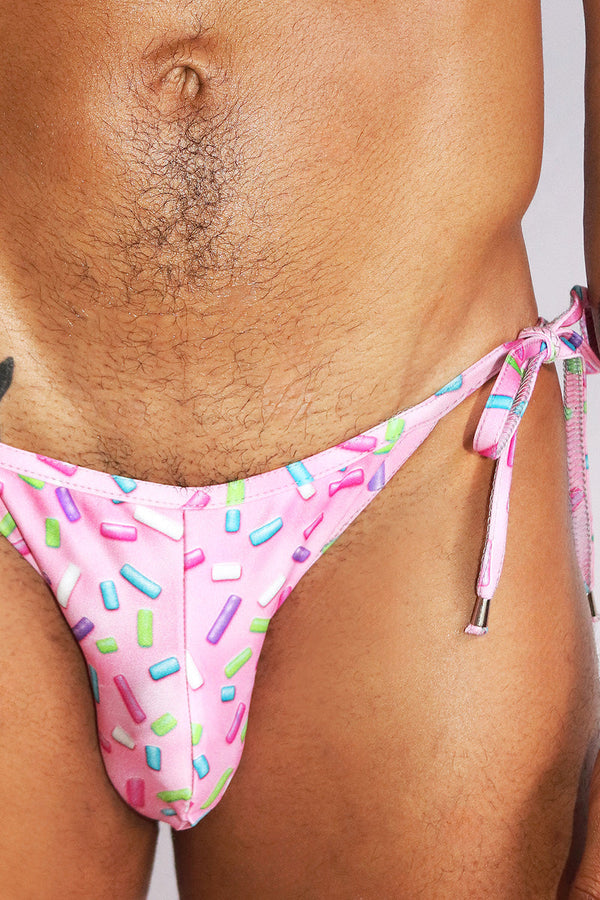 Sprinkles Tied Up Swim String Bikini - Pink