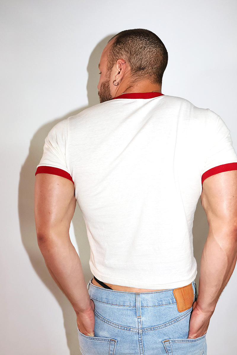 That's So Gay Ringer Baby Crop Tee-Red