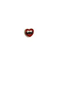 Vampire Fangs Stud Single Earring - Red