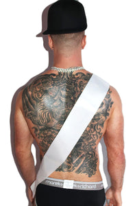 Very Mindful Satin Sash-White