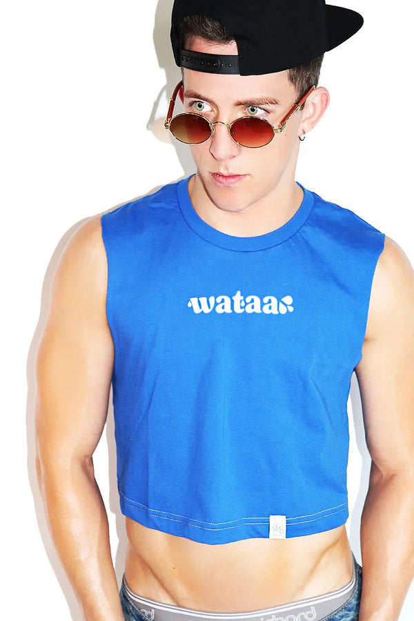 Wataa Crop Tank in Royal Blue, view 2