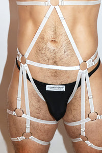 Shibori Elastic Body Harness-White