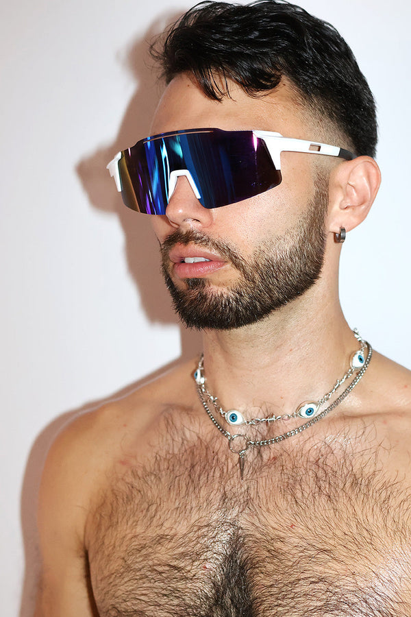 Sport Wrap Sunglasses – White