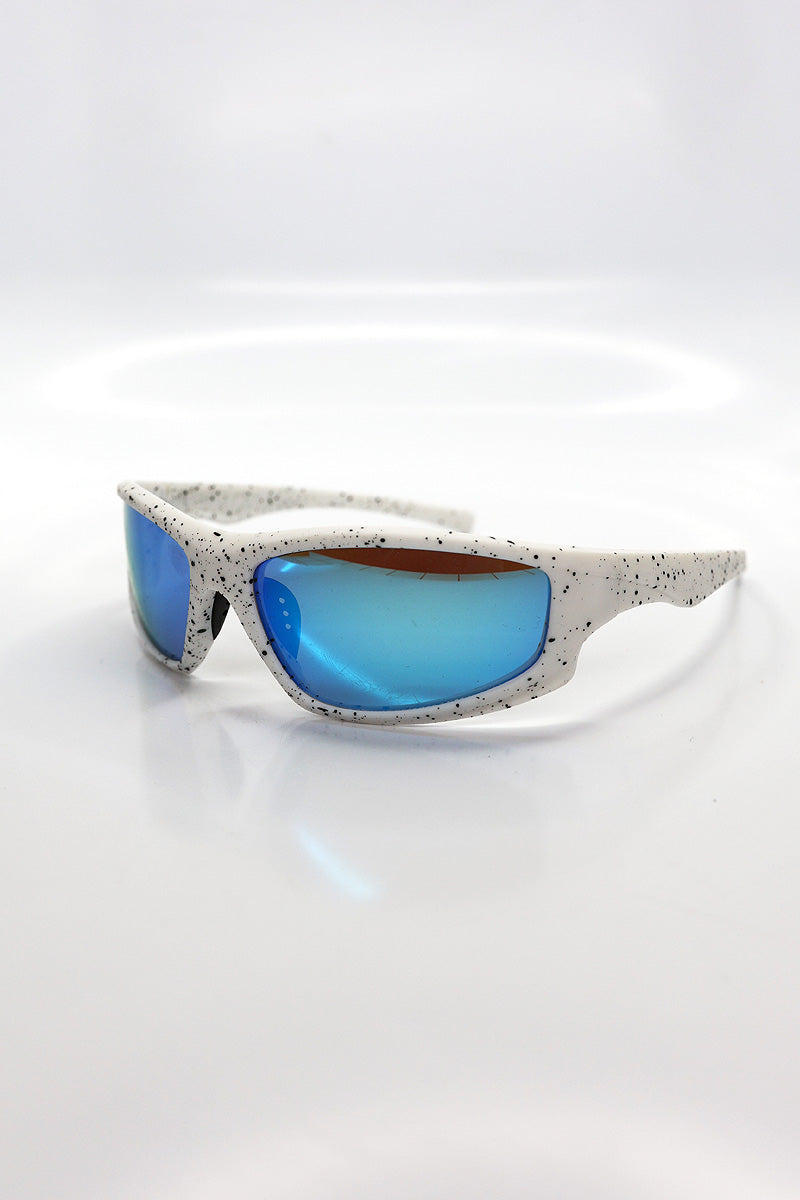 Speckled Cat-Eye Sunglasses – White