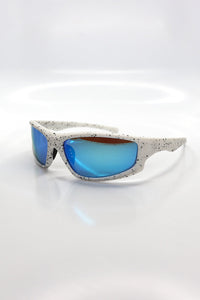 Speckled Cat-Eye Sunglasses – White