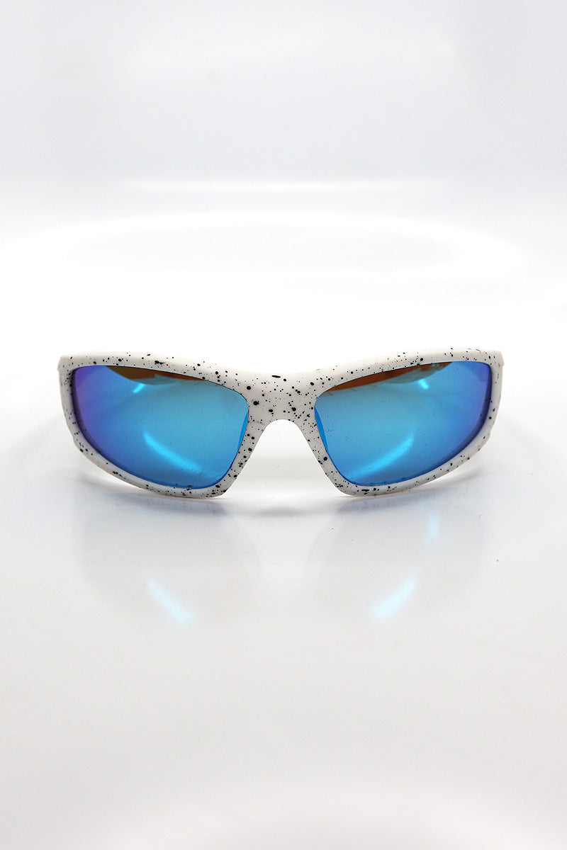 Speckled Cat-Eye Sunglasses – White
