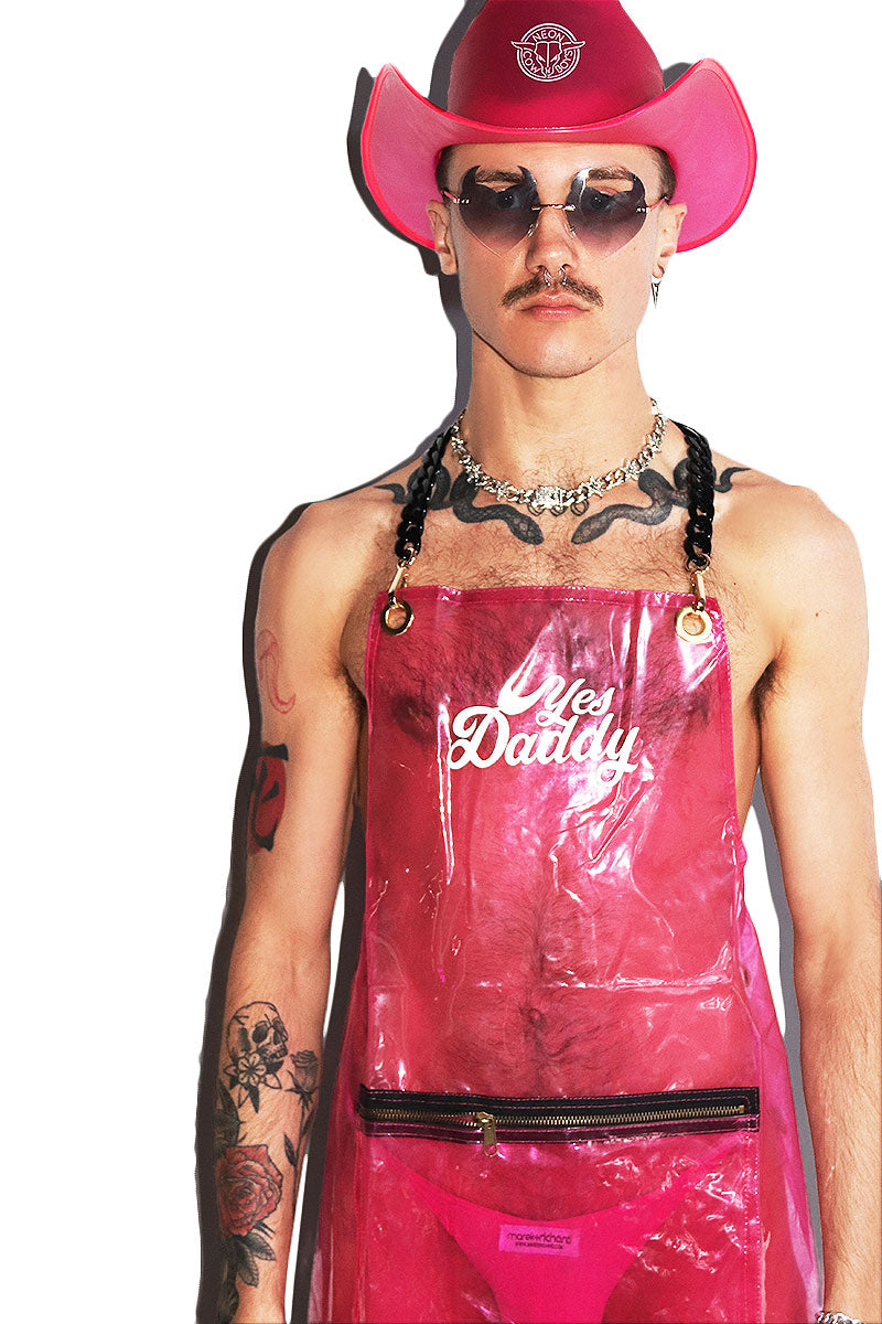 Yes Daddy Vinyl Apron- Pink