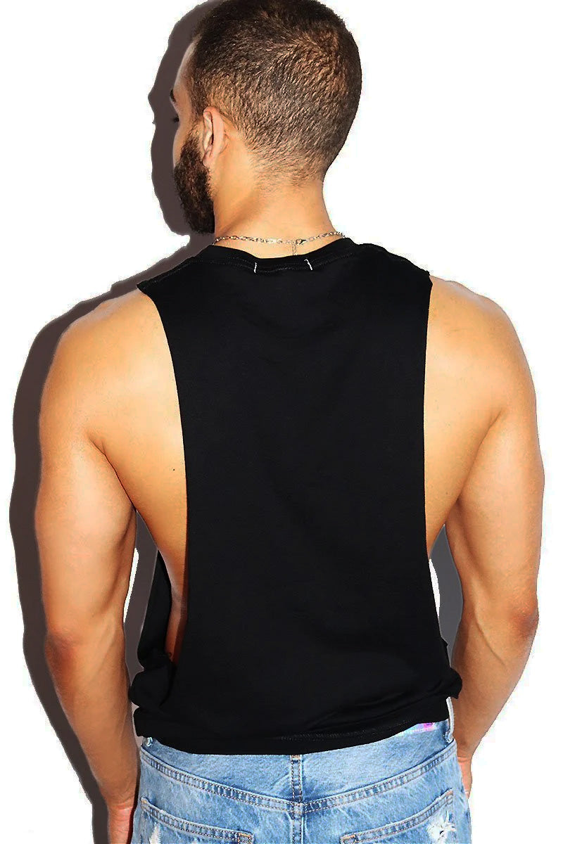 You Can't Erase Us- Low Armhole Tank-Black