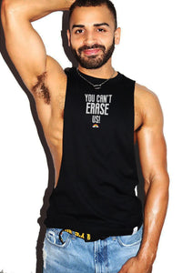 You Can't Erase Us- Low Armhole Tank-Black