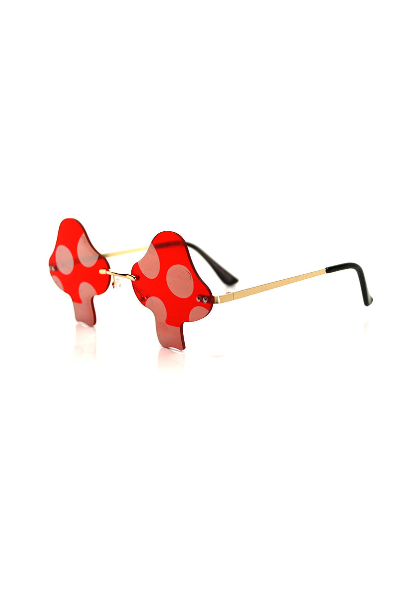 Mushroom Acrylic Sunglasses- Red