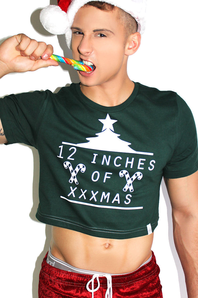 12 inches of Christmas Crop Tee-Green