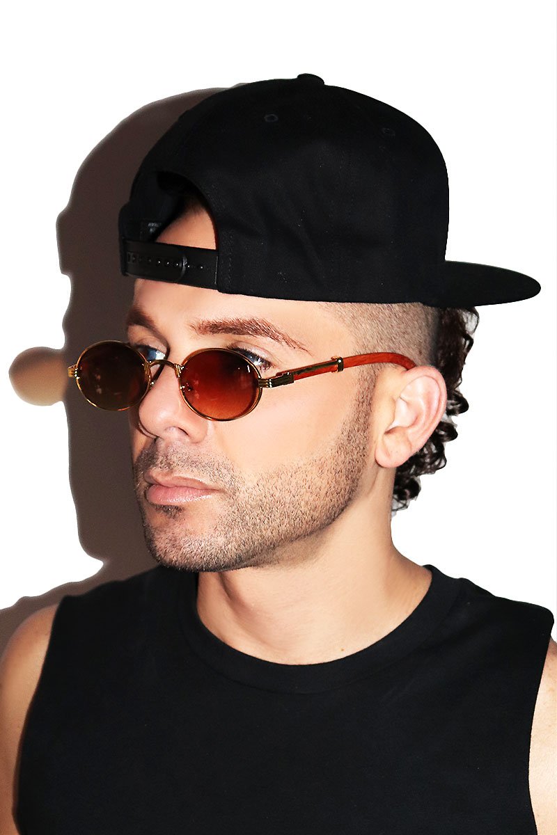 Golden Oval Sunglasses-Gold
