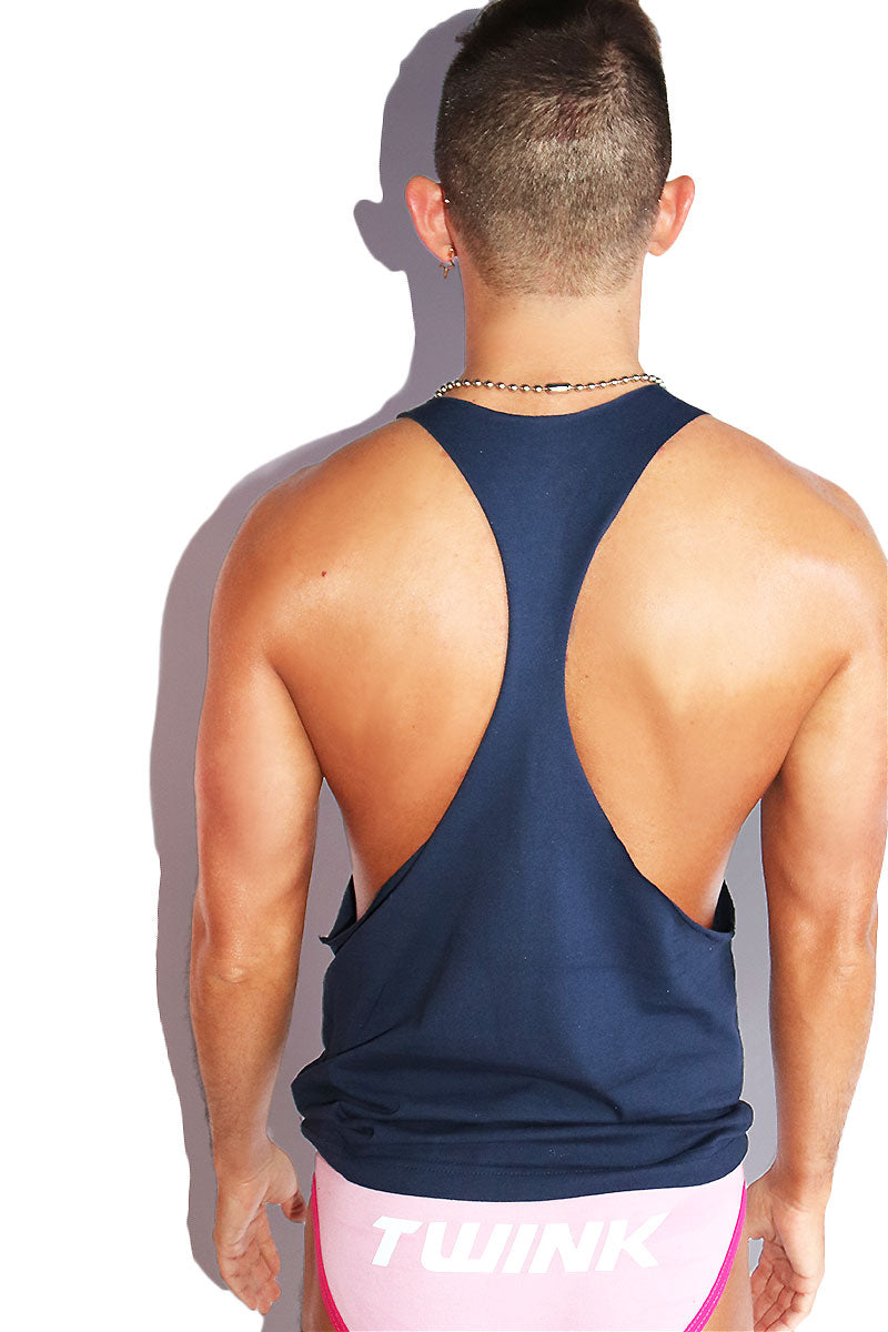 Adult Content String Tank- Navy