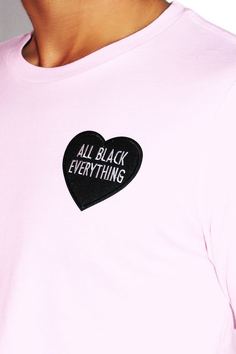All Black Everything Crop Tee-Pink