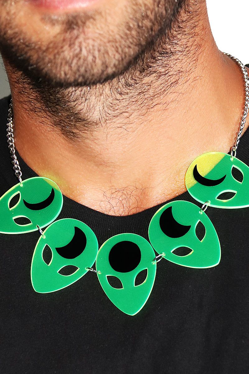 Area 51 Acrylic Necklace-Green