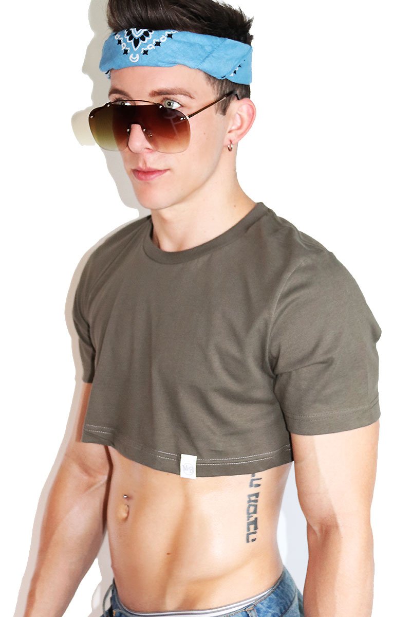 Core Extreme Crop Tee-Army Green
