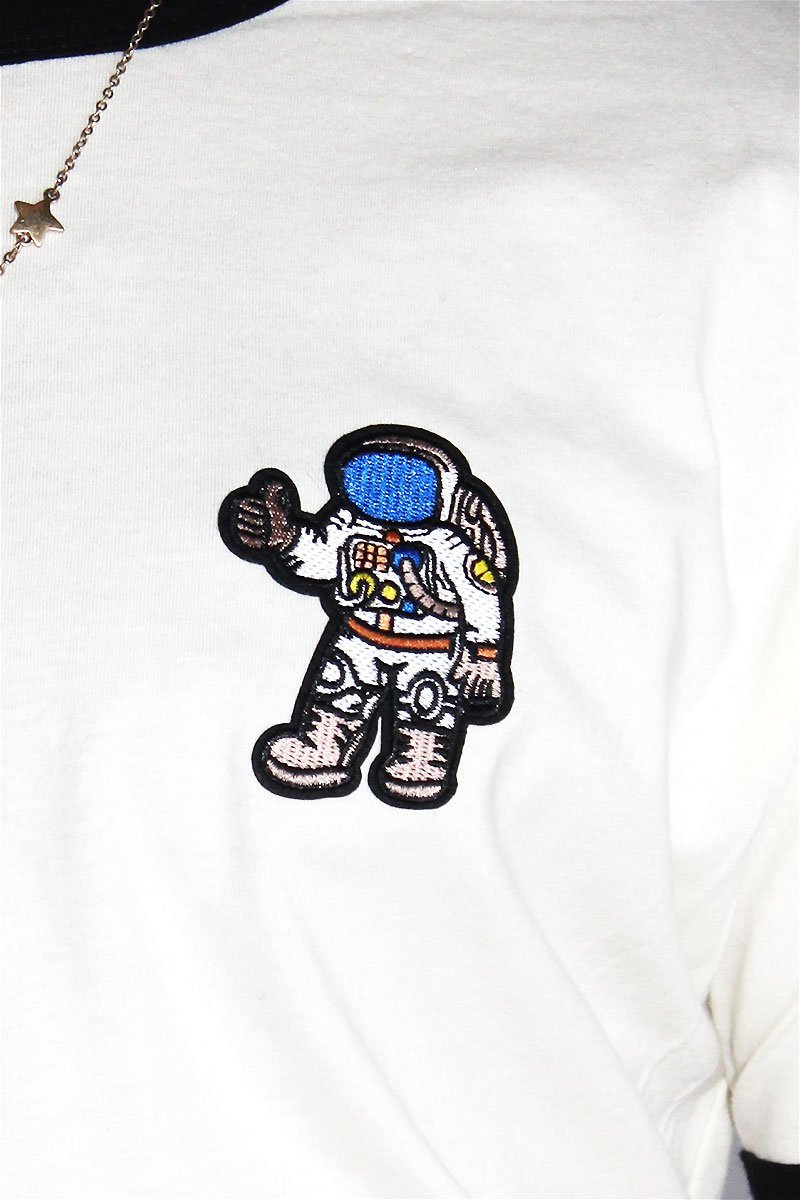 Cool Astronaut Ringer Tee-White