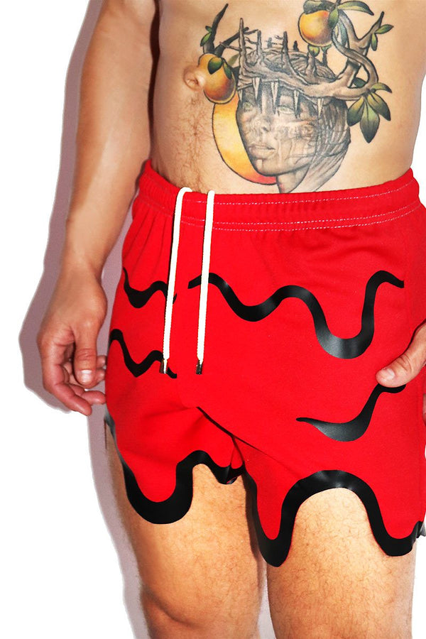Blood Bath Athletic Shorts in Red