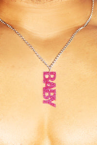 Baby Acrylic Necklace- Pink
