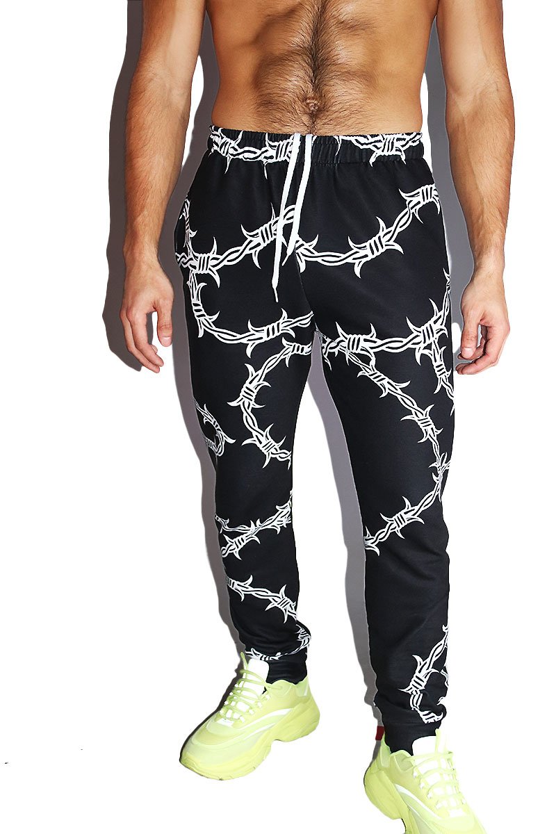 Keep Out Barbed Wire Sweatpants - Grit N Glory