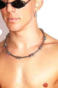 Barb Wire Necklace- Silver