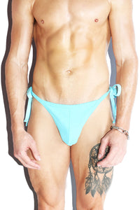 Core Tied Up String Thong - Sky Blue