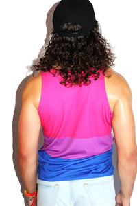 Bisexual Flag All Over Racerback Tank- Blue