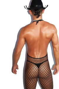 Country Boy Fishnet Bodysuit Tights Set- Black