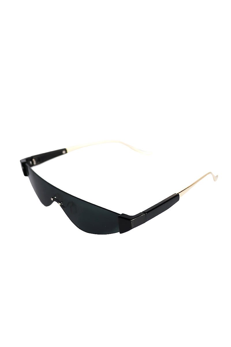 Frameless Cat Eye Mini Shades-Black