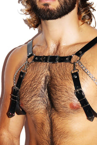 Yes Daddy Vegan Leather Harness- Black
