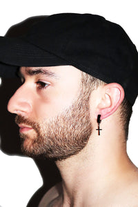 Cross Clamp Single Earring- Black